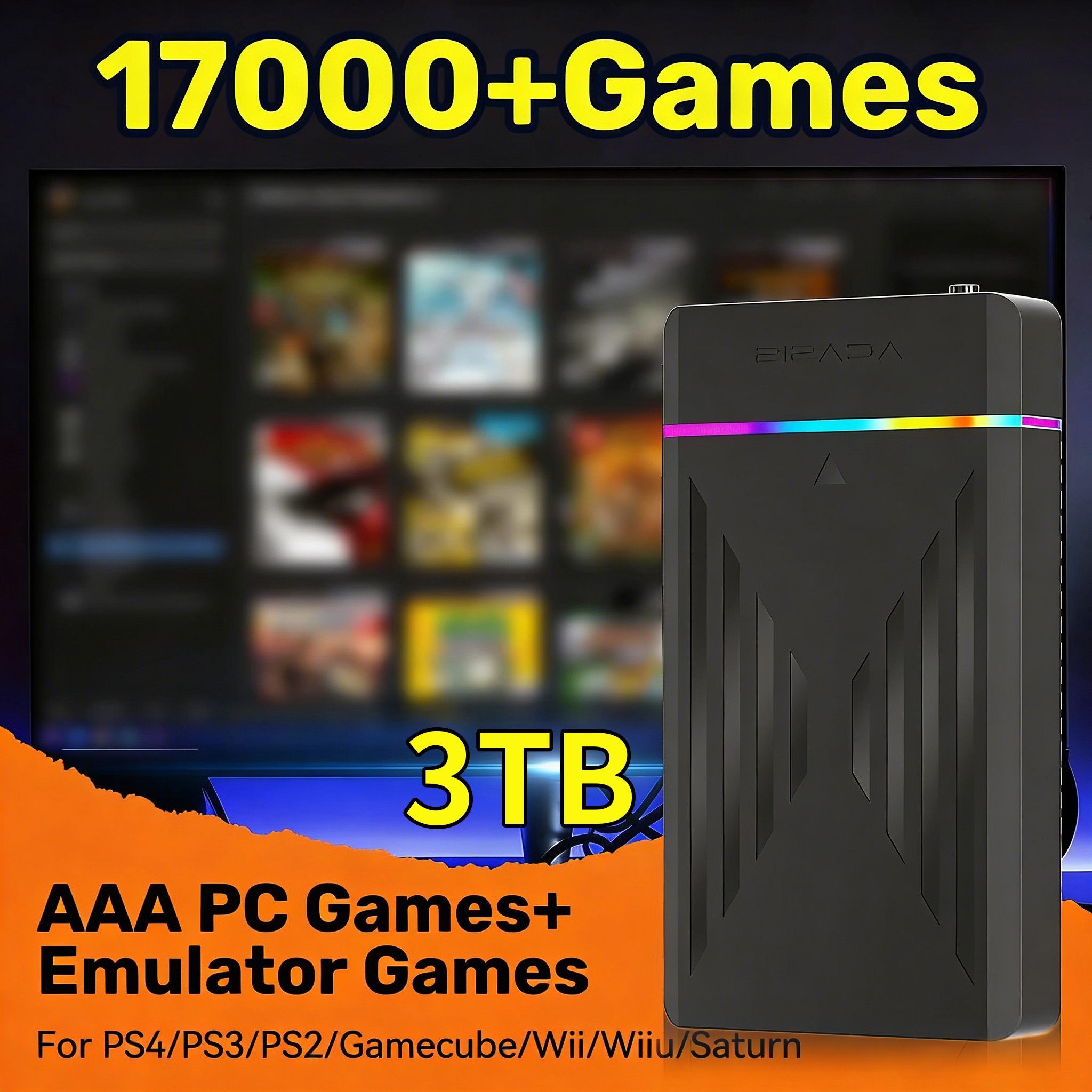 Retro Gaming Com - Portable 3TB Gaming HDD Video Game