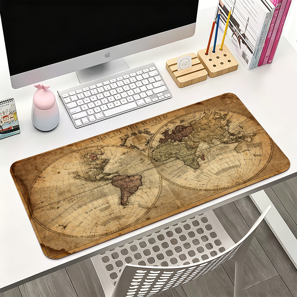 Retro Gaming Style - Retro Style World Map Mouse Pad
