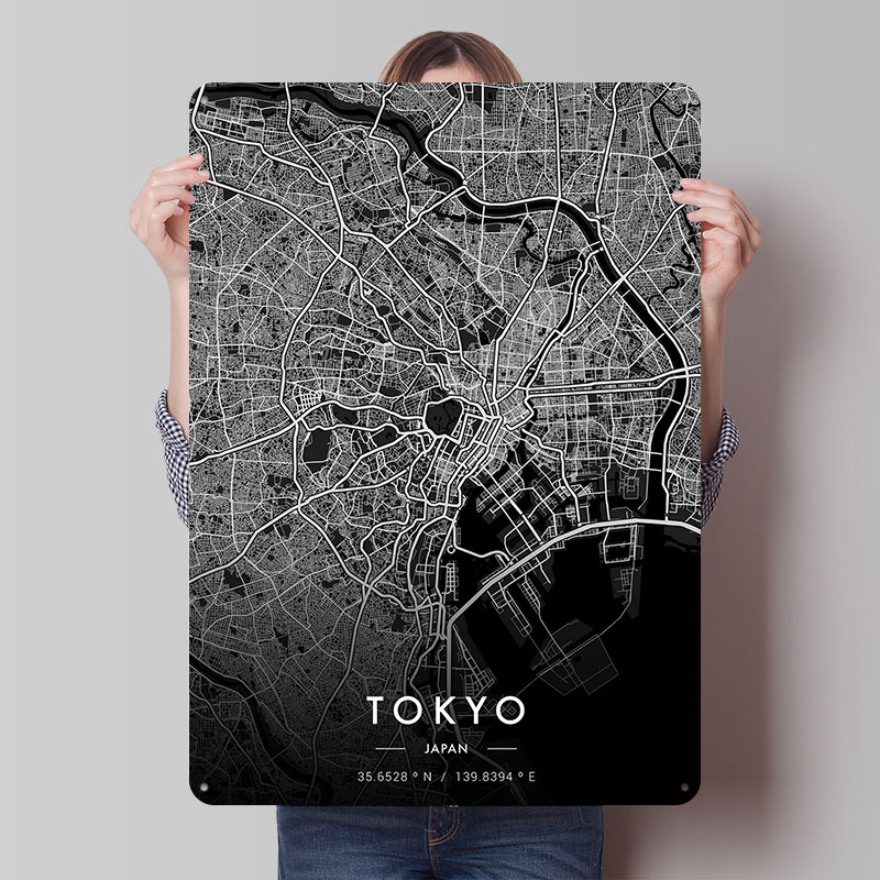 Retro Gaming Tokyo - Tokyo City Map Dark Printed Poster