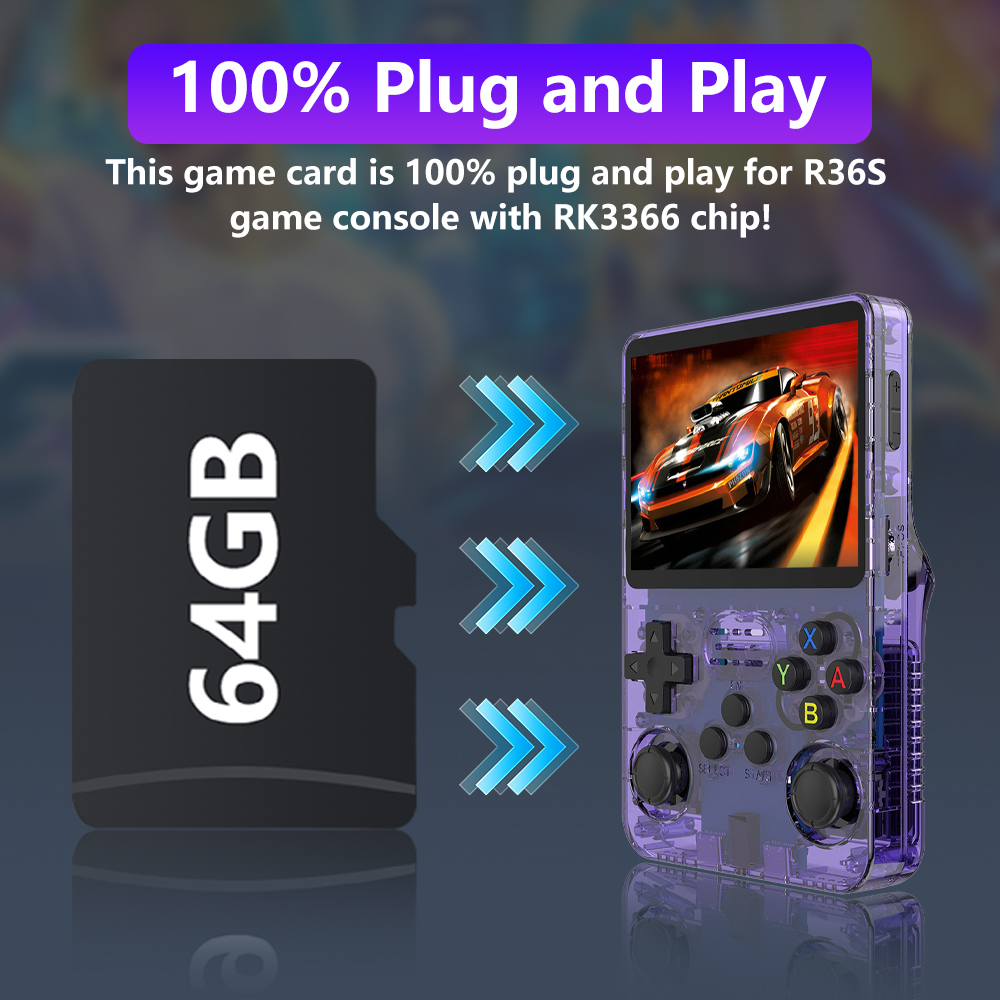 64GB Game Card for R36S Retro  - Retro Gaming R36S avaliação e preço