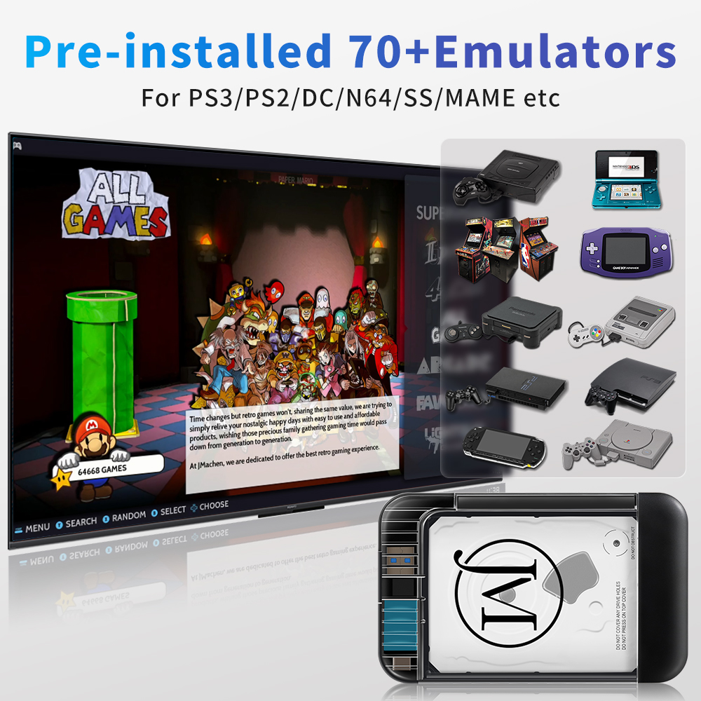 RETROBAT Portable 500G Gaming  - Retro Gaming Com avaliação e preço