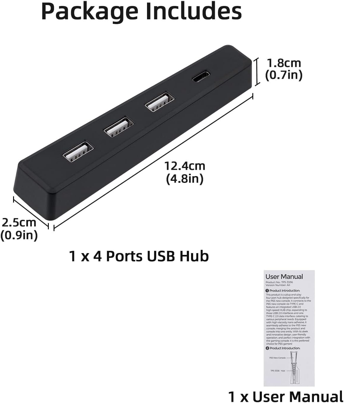 4 Ports USB Hub for PS5 Slim D - Controller Adapter Usb avaliação e preço