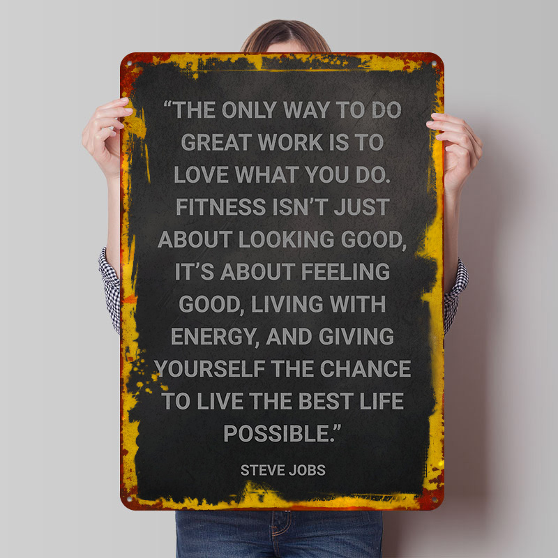 Steve Jobs Fitness Quote Metal - Retro Gaming Jobs avaliação e preço