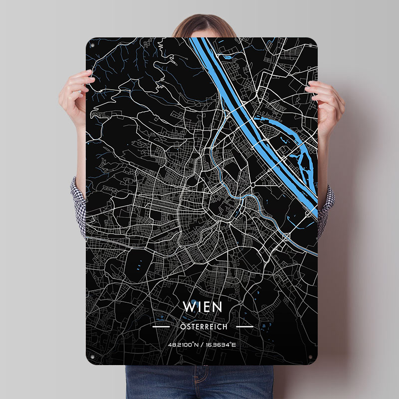 Vienna Night Map Printed Poste - Retro Gaming Vienna avaliação e preço