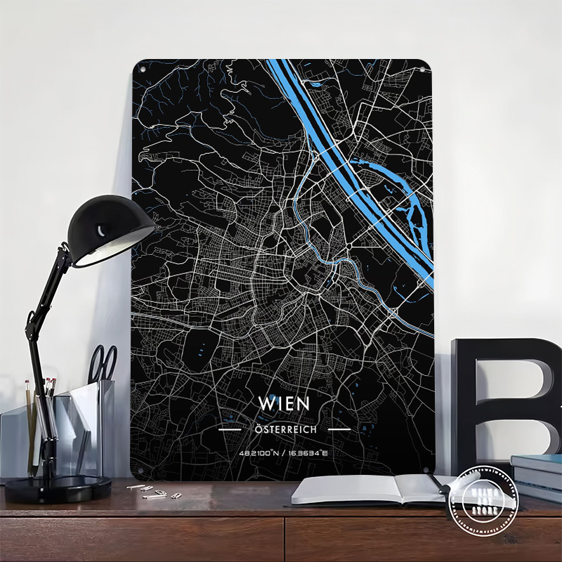 Vienna Night Map Printed Poste - Retro Gaming Vienna avaliação e preço