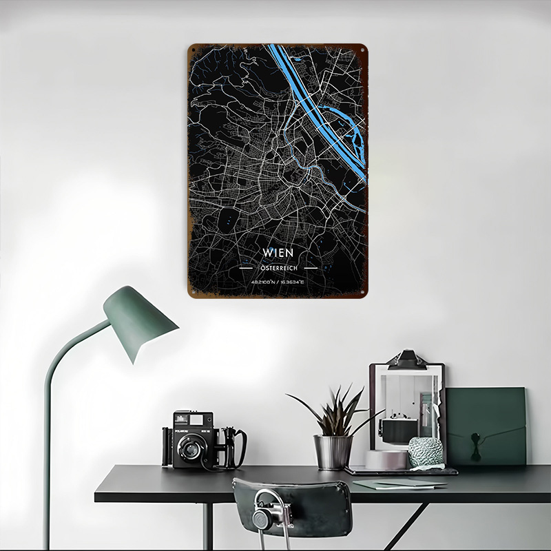 Vienna Night Map Printed Poste - Retro Gaming Vienna avaliação e preço
