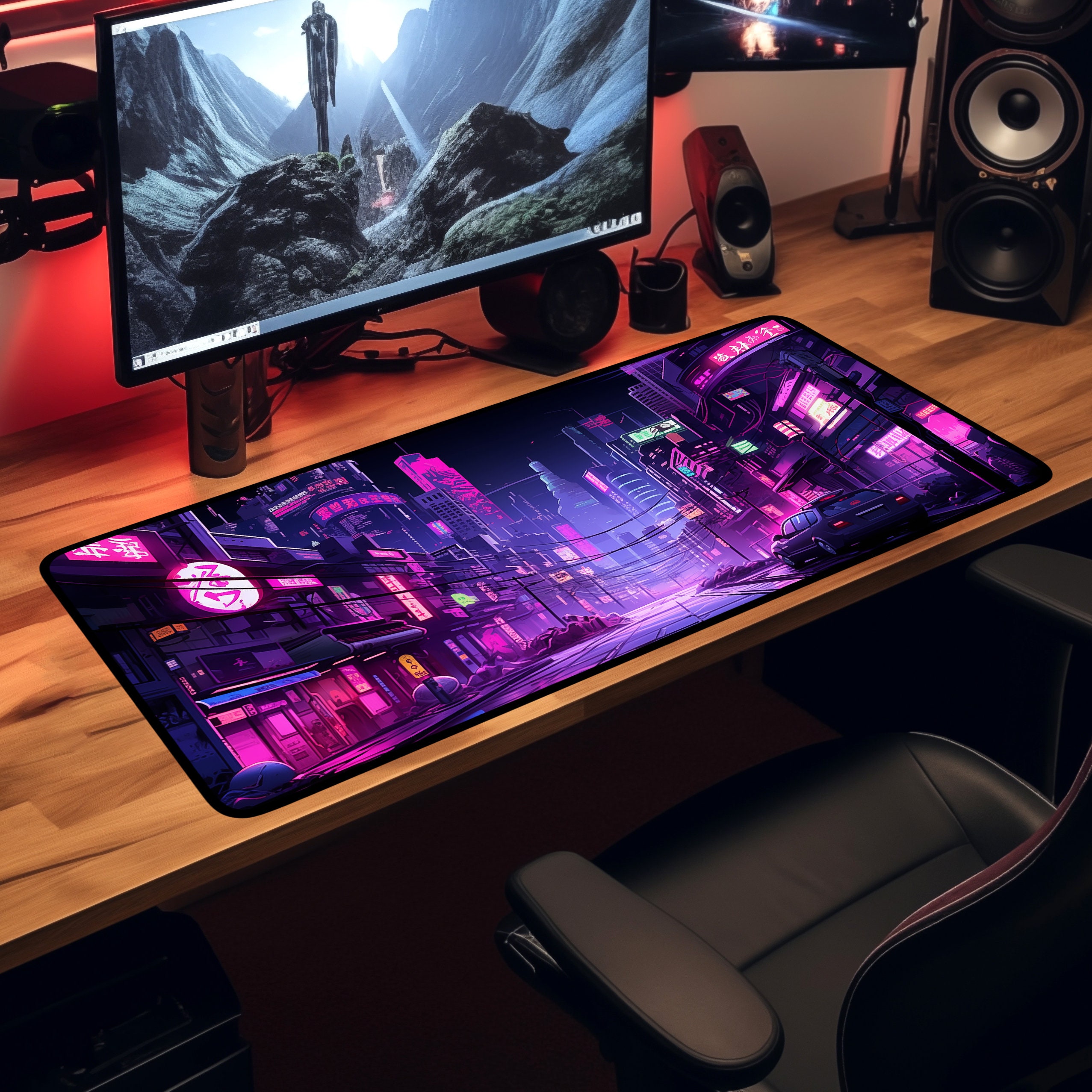 Neon Tokyo Desk Mats, Retro St - Retro Gaming Tokyo avaliação e preço
