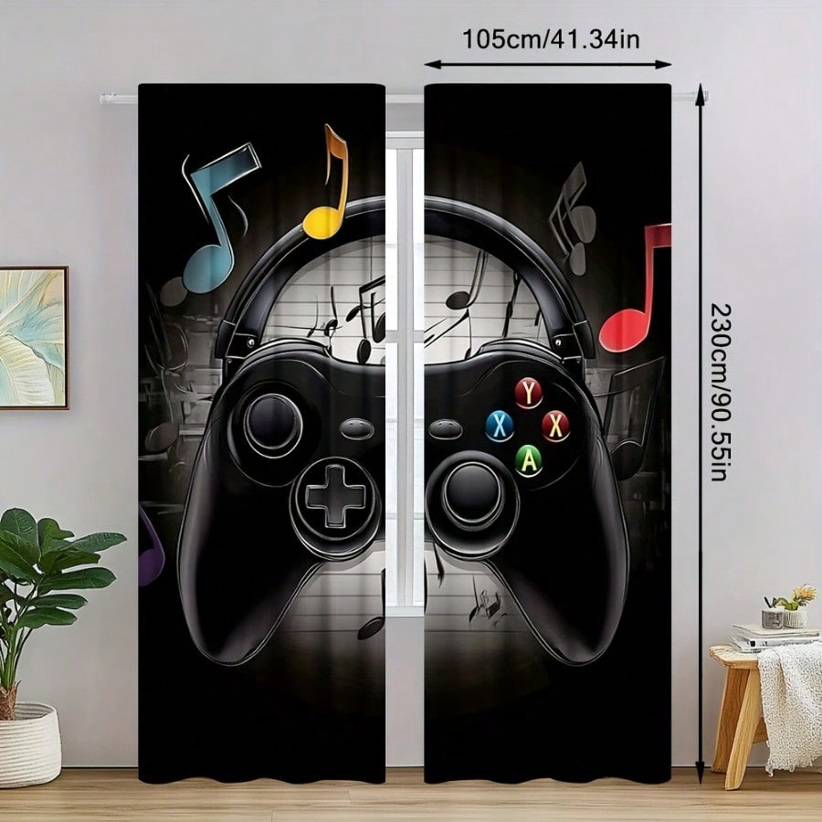 2pcs Retro Gaming Room Curtain - Retro Gaming Youtube avaliação e preço