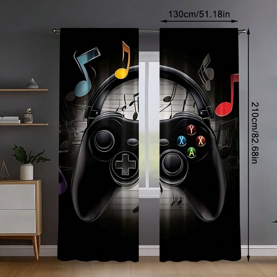 2pcs Retro Gaming Room Curtain - Retro Gaming Youtube avaliação e preço