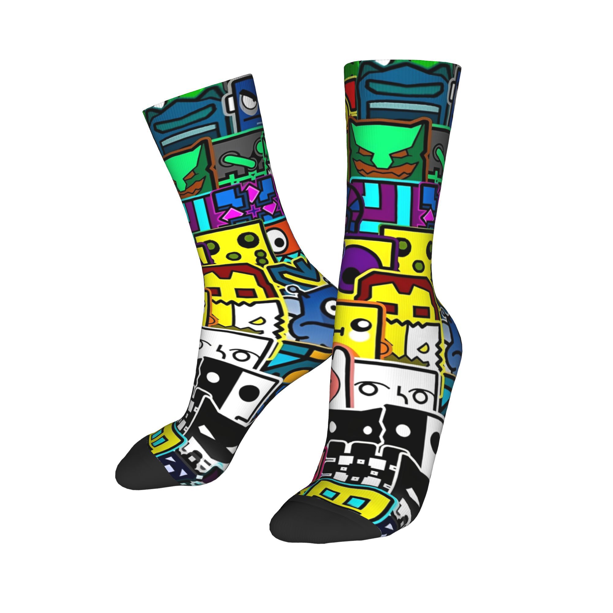 Geometry Gaming Dashed  Socks  - Retro Gaming Youtube avaliação e preço