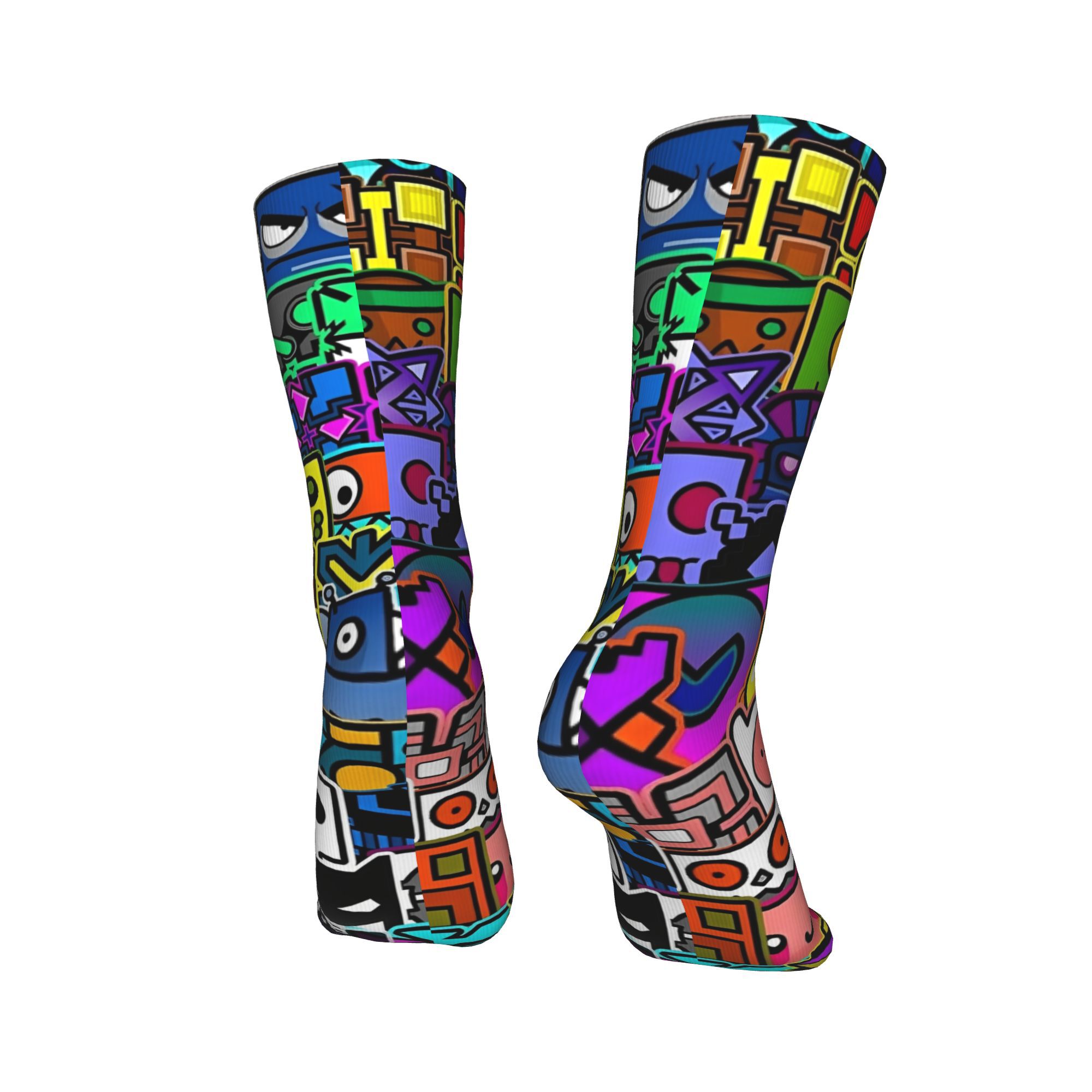 Geometry Gaming Dashed  Socks  - Retro Gaming Youtube avaliação e preço